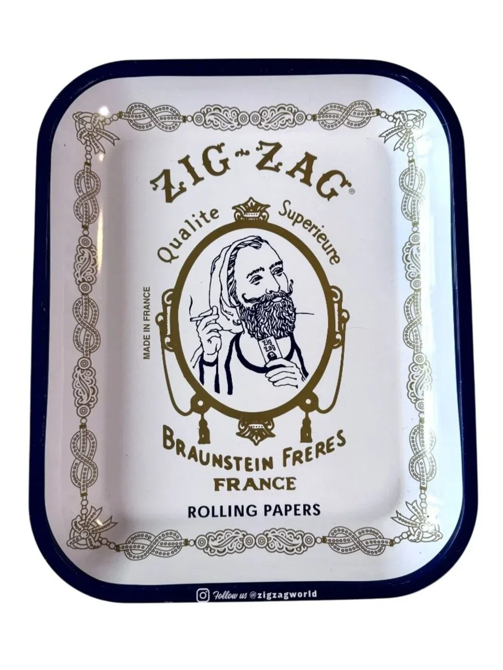 Vintage Style Zig Zag Rolling Paper Tray Braunstein Freres Made In France Zouave - Picture 1 of 10